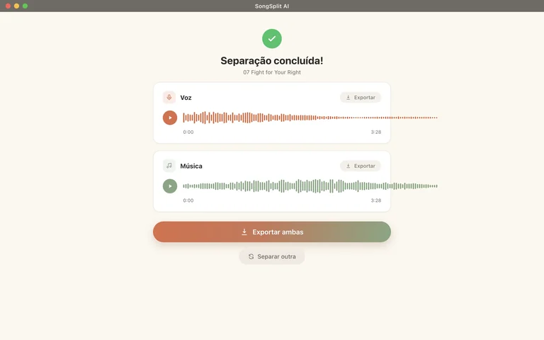 Progresso do processamento